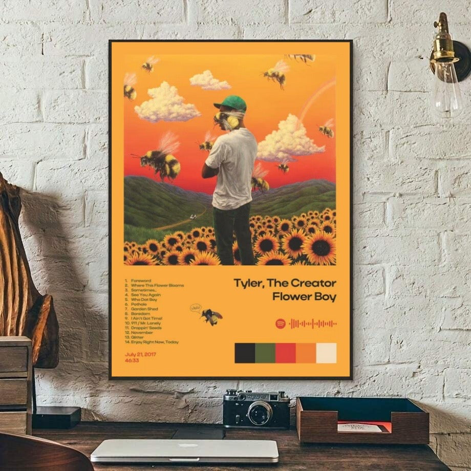 Tyler, The Creator Flower Boy Sunflower Spotify Code album cover poster print wall art decor