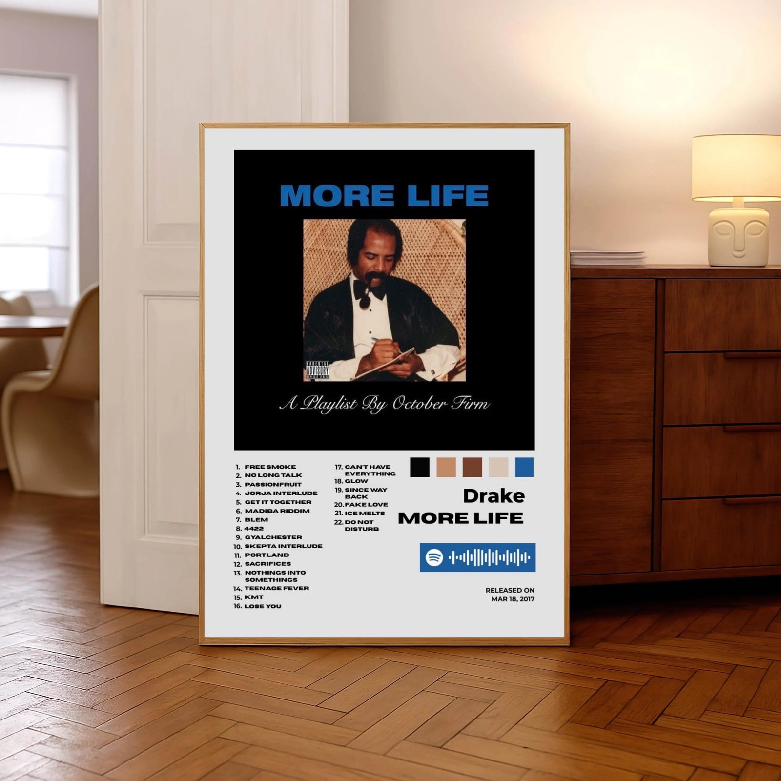Drake More Life A Playlist By October Firm album cover poster print wall art decor