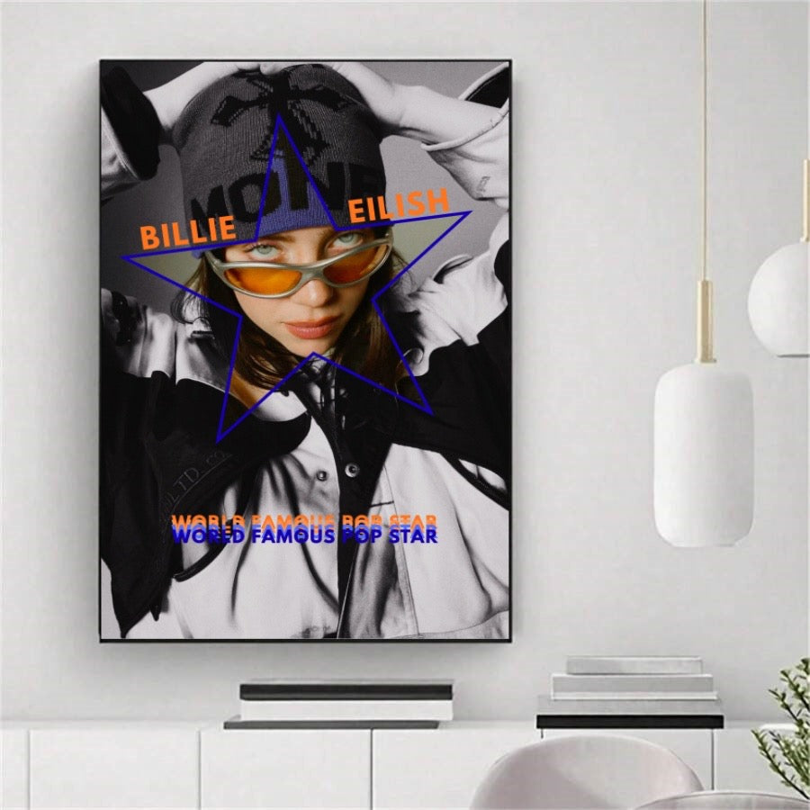 Billie Eilish World Famous Y2K Style album cover poster print wall art decor