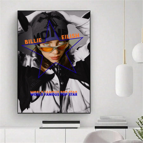 Billie Eilish World Famous Y2K Style album cover poster print wall art decor