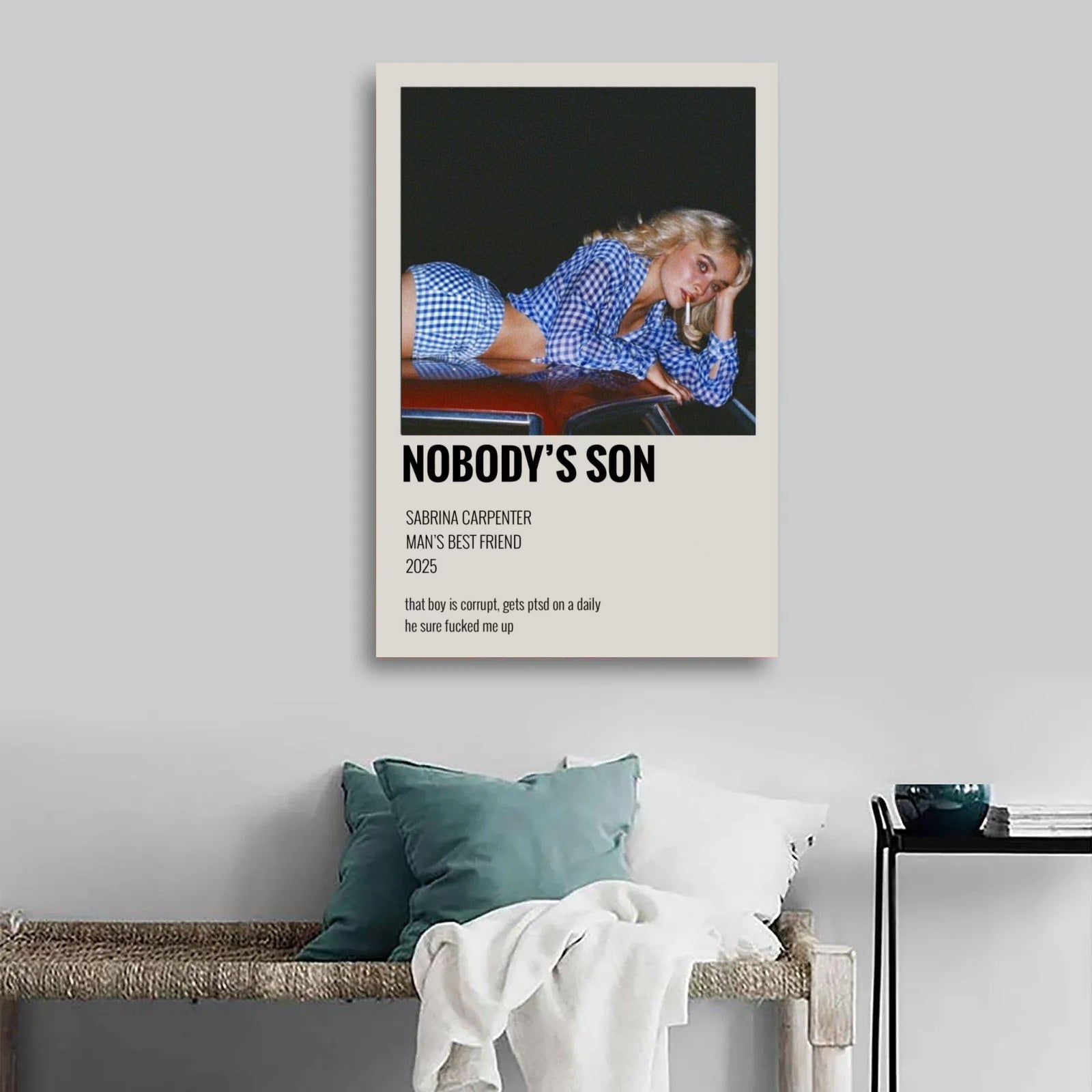 Sabrina Carpenter Nobody’s Son | Unframed Bedroom album cover poster print wall art decor
