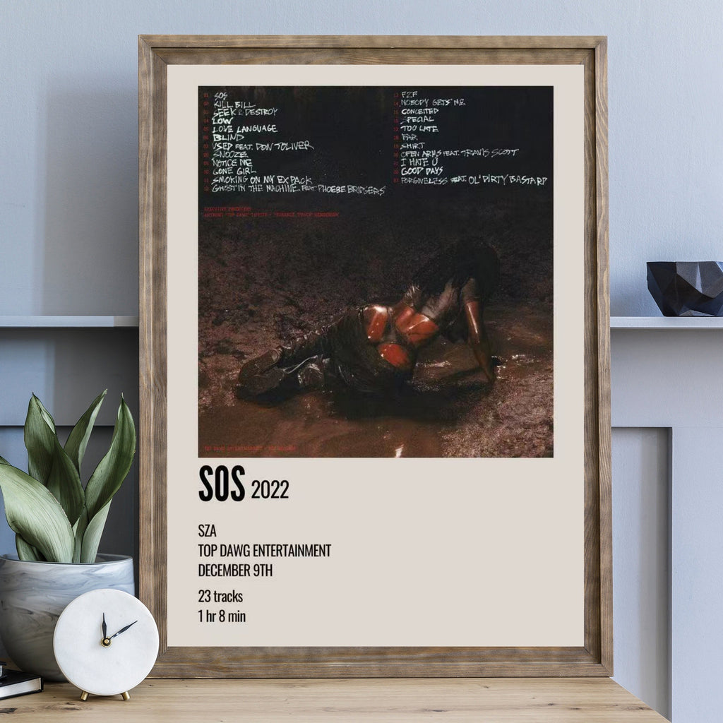 SZA SOS Muddy Aesthetic Earth Tone album cover poster print wall art decor