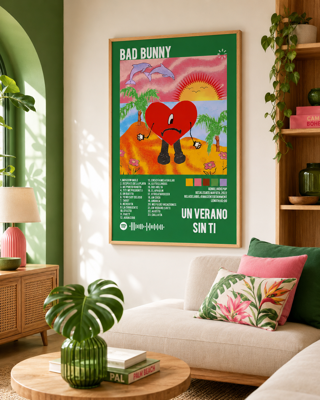 Bad Bunny Un Verano Sin Ti Green Edition | Unframed Bedroom album cover poster print wall art decor