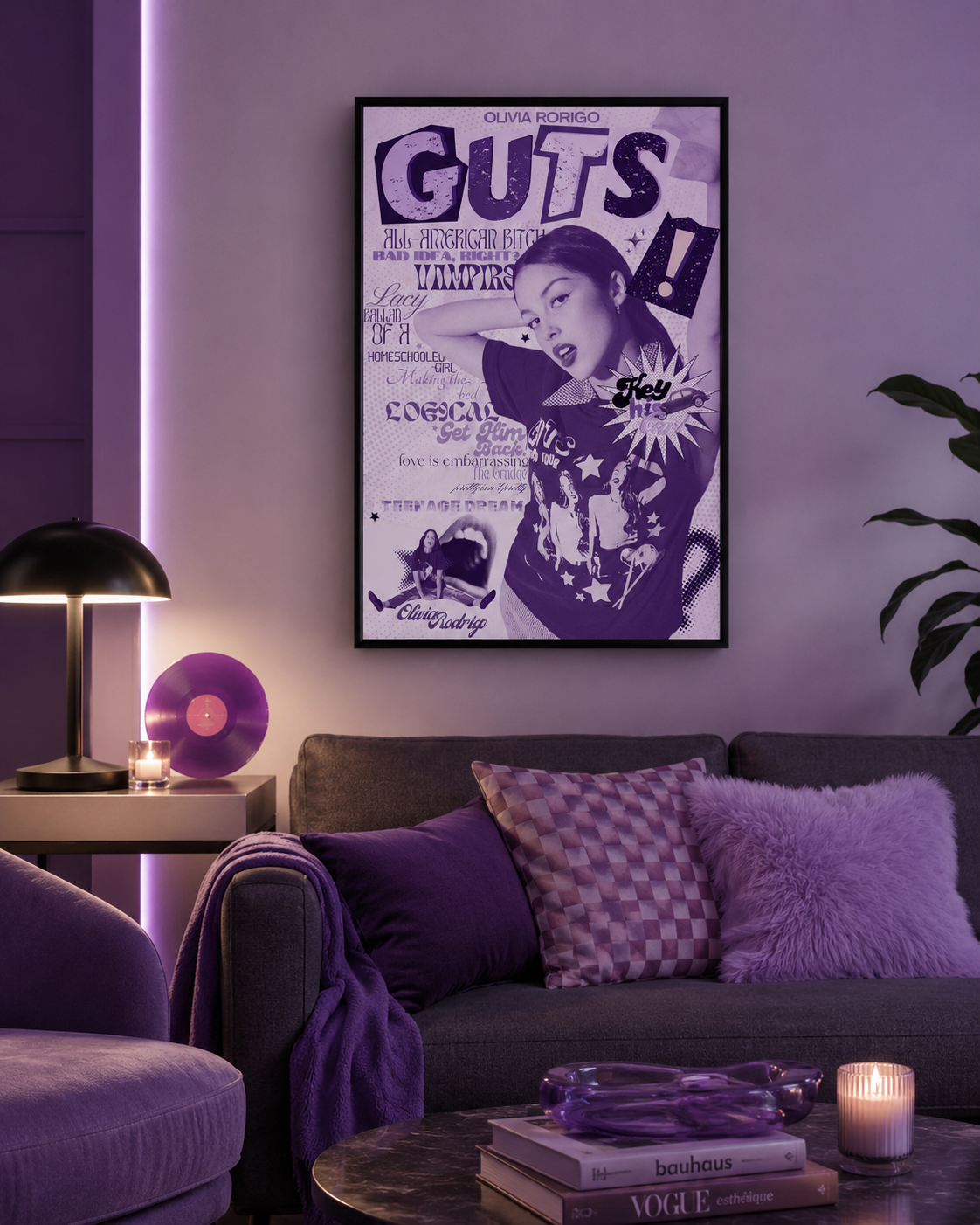 Olivia Rodrigo GUTS Album Collage | Unframed Bedroom album cover poster print wall art decor