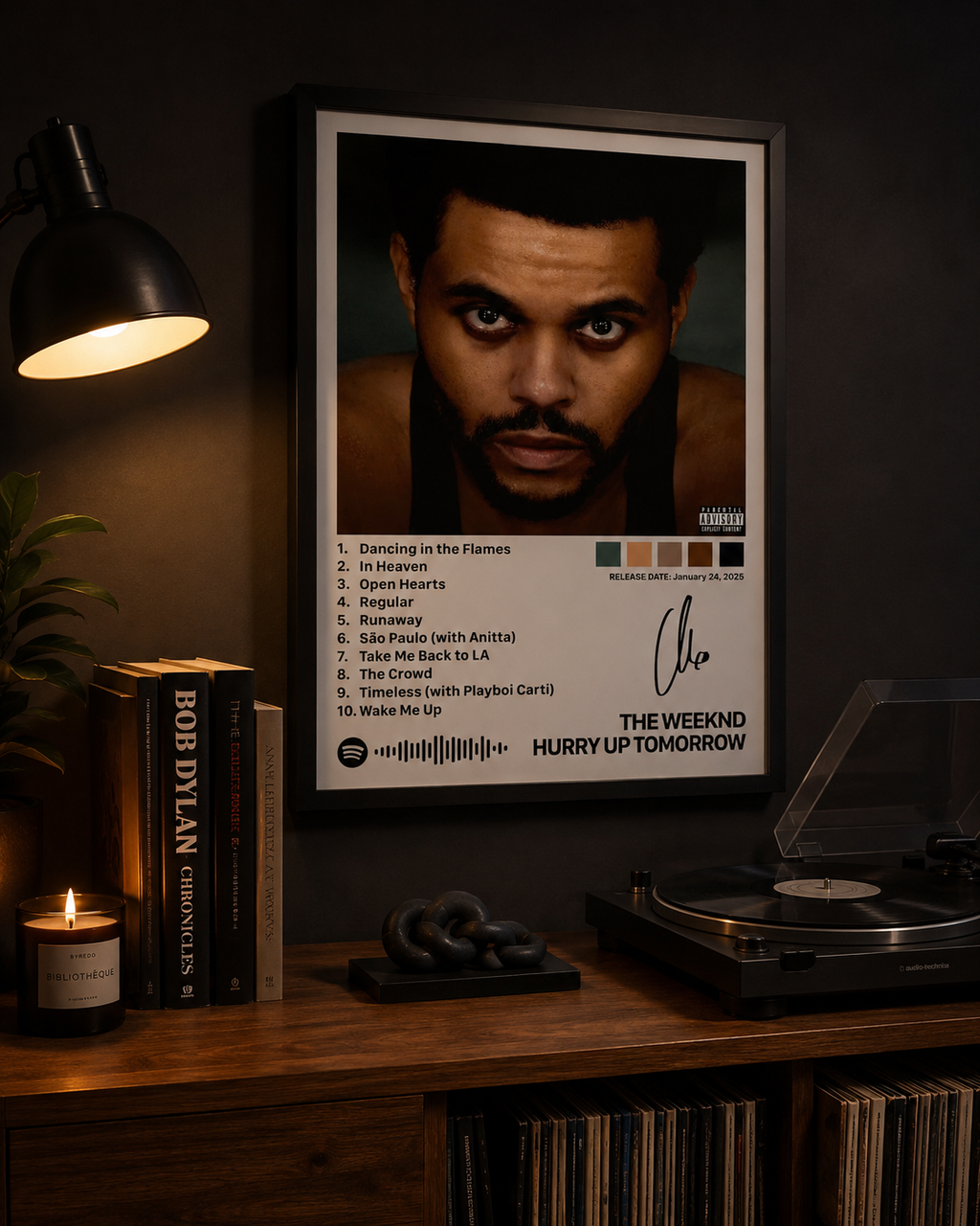 The Weeknd After Hours Tracklist Wall Art Print - Premium Canvas , Music  Decor album cover poster print wall art decor