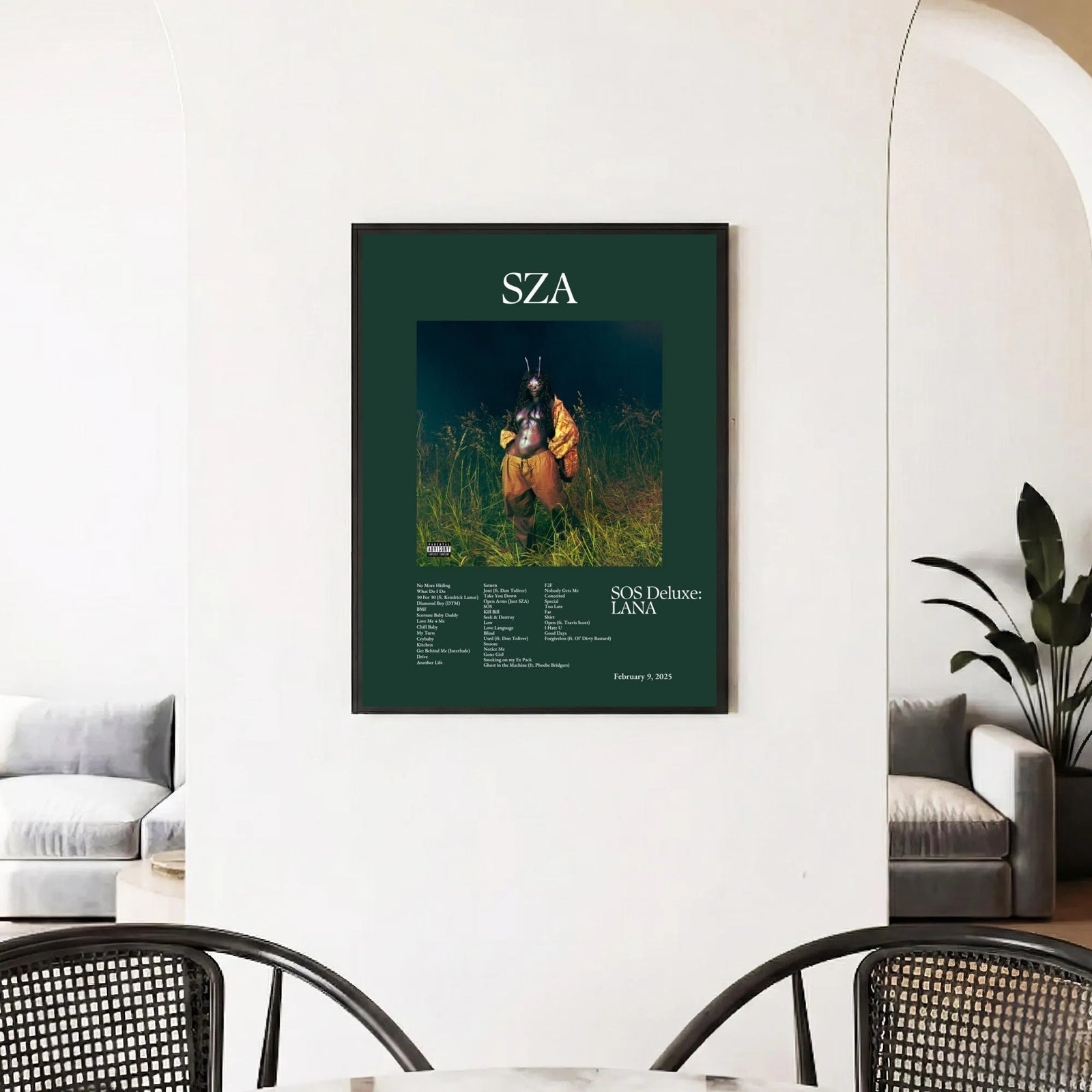 SZA SOS Deluxe Lana Green Aesthetic album cover poster print wall art decor