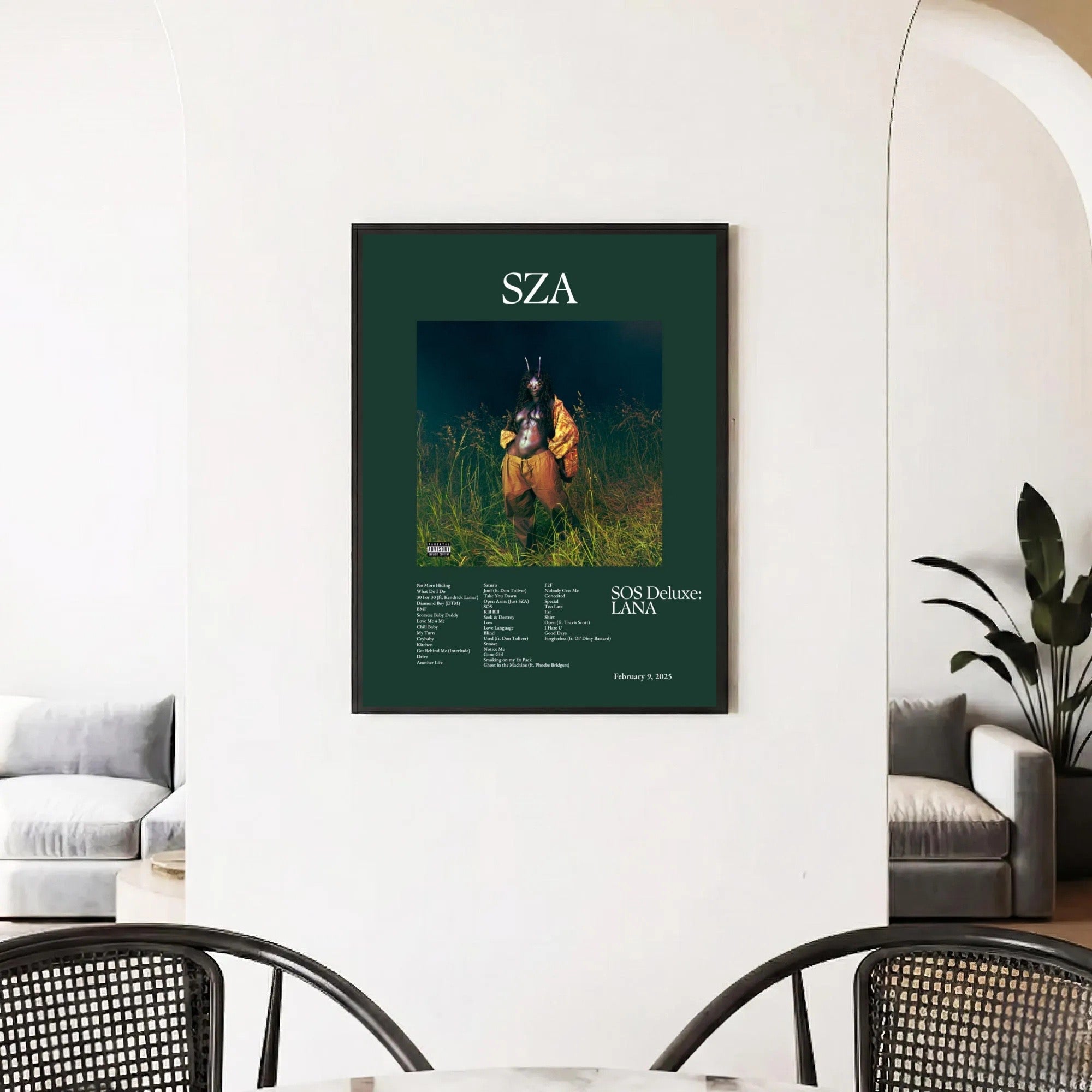 SZA SOS Deluxe Lana Green Aesthetic Album Poster poster wall art print room decor