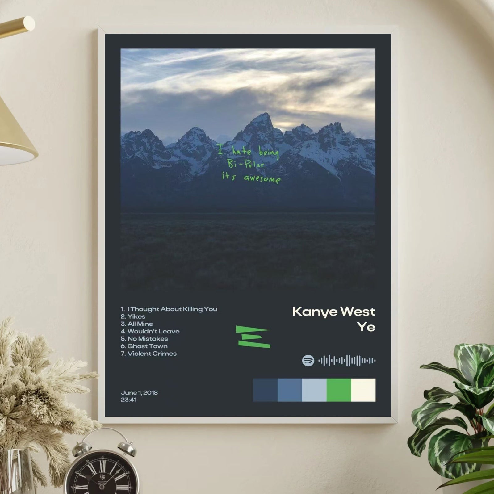Kanye West Ye Tracklist album cover poster print wall art decor