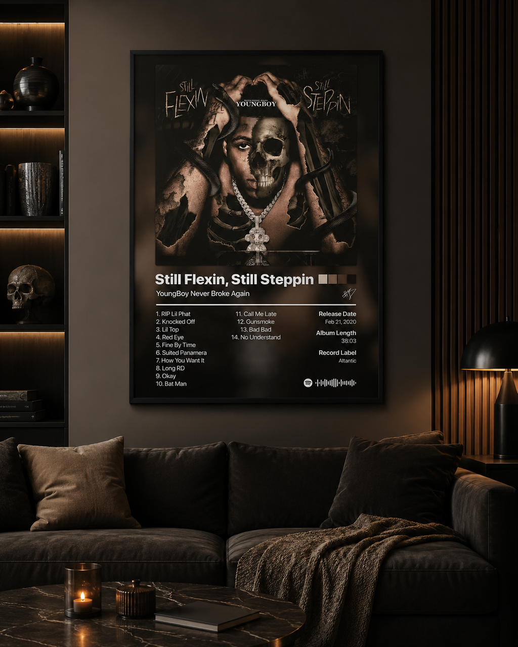 YoungBoy Never Broke Again Still Flexin, Still Steppin Tracklist  | Unframed Bedroom Wall Art album cover poster print wall art decor