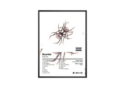 Doja Cat Scarlet Tracklist | Unframed Bedroom album cover poster print wall art decor