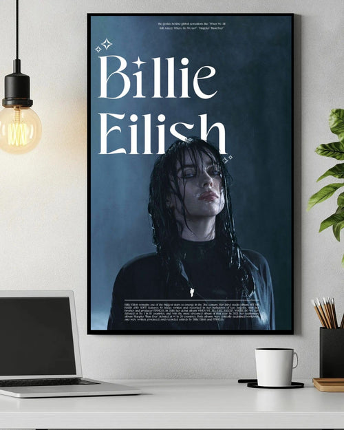 Billie Eilish Dark Aesthetic Music  Waterproof Non-woven album cover poster print wall art decor
