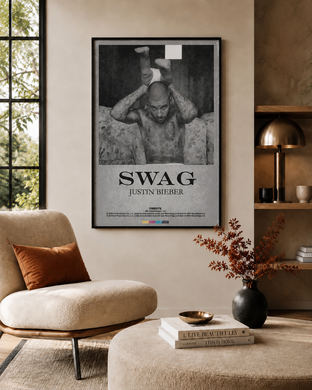 Justin Bieber SWAG Vintage  | Waterproof Non-Woven Fabric Wall Art Print album cover poster print wall art decor