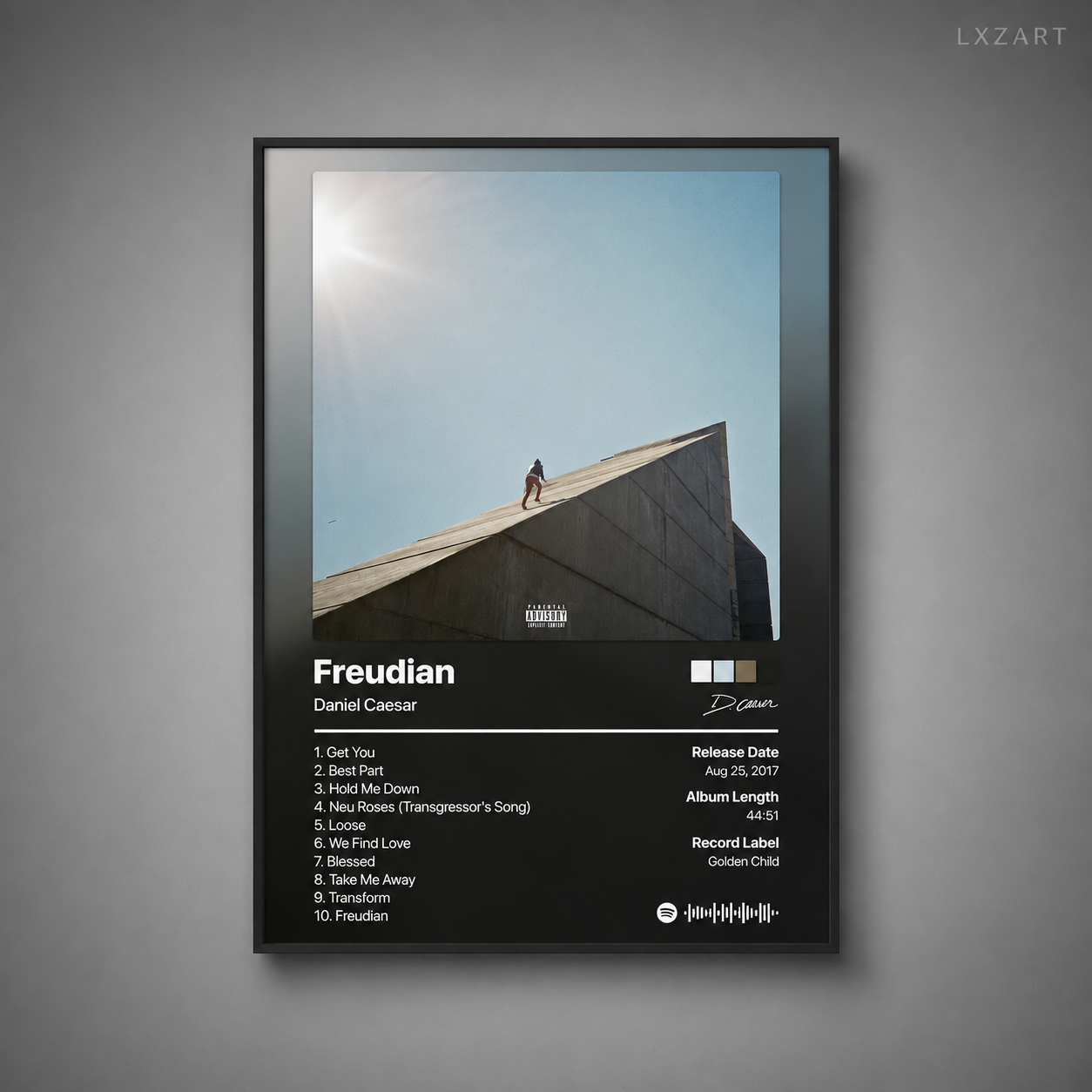 Daniel Caesar Freudian Tracklist Poster | Unframed Bedroom Wall Art