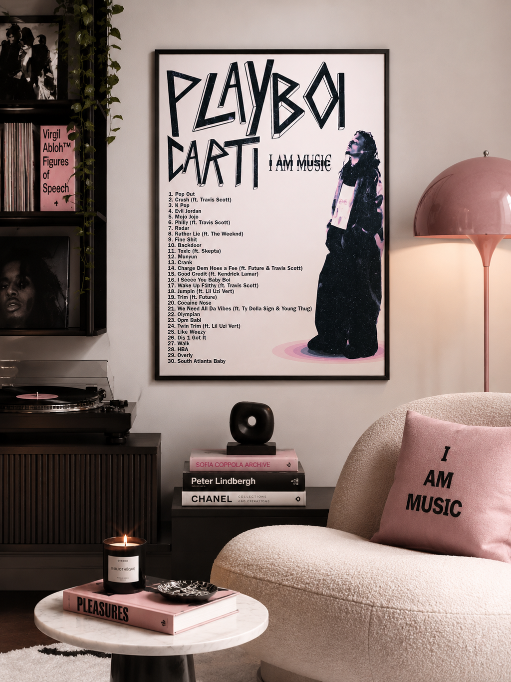 Playboi Carti I AM MUSIC Tracklist  | Unframed Bedroom Wall Art album cover poster print wall art decor