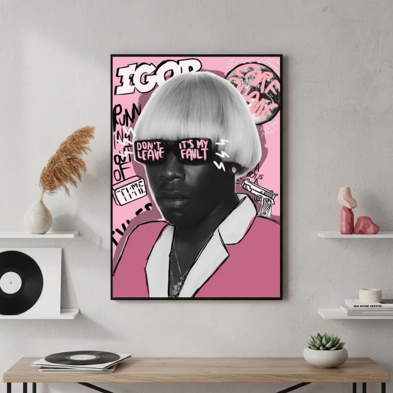 Tyler, The Creator IGOR Era Pink Graffiti Art album cover poster print wall art decor