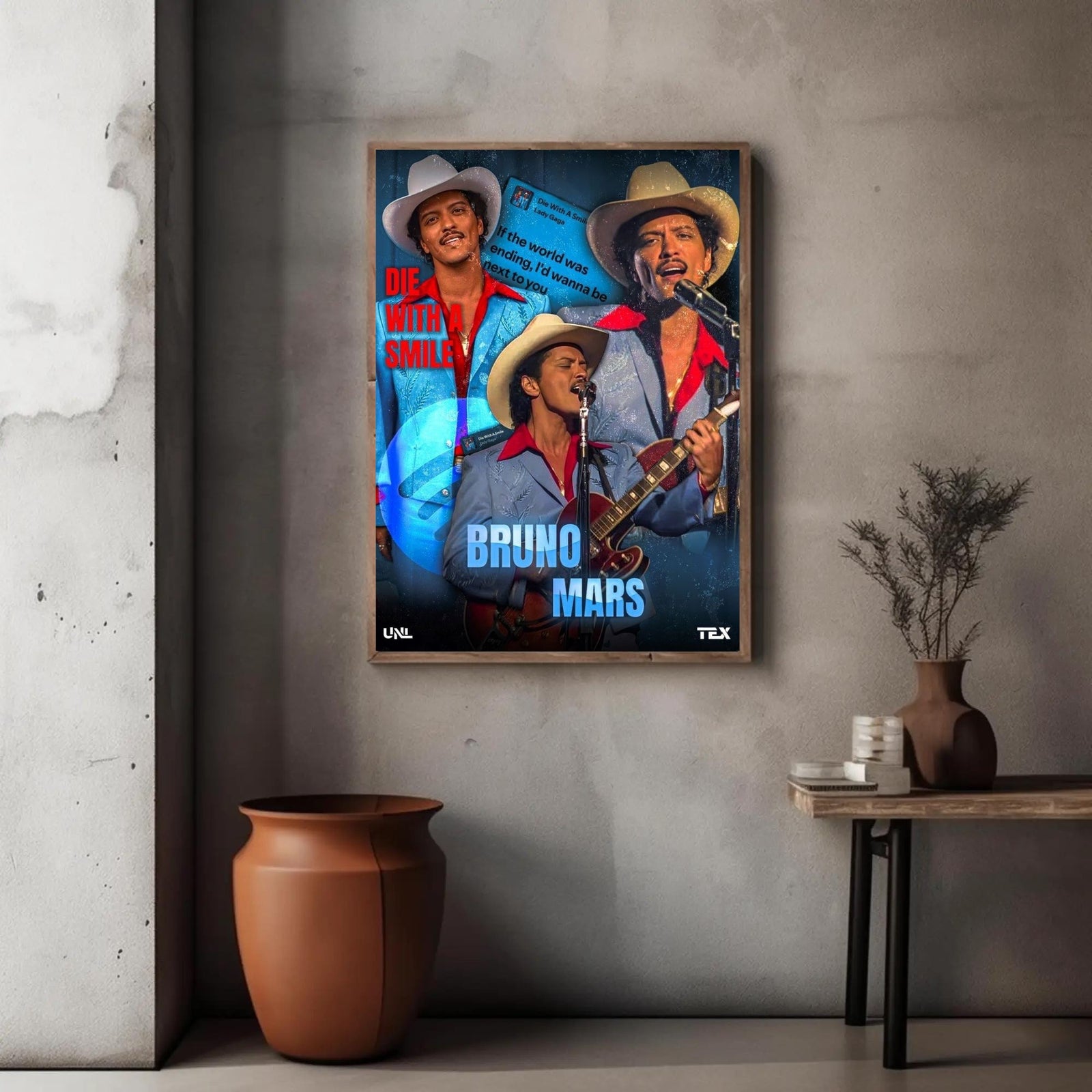 Bruno Mars Die With A Smile Collage album cover poster print wall art decor