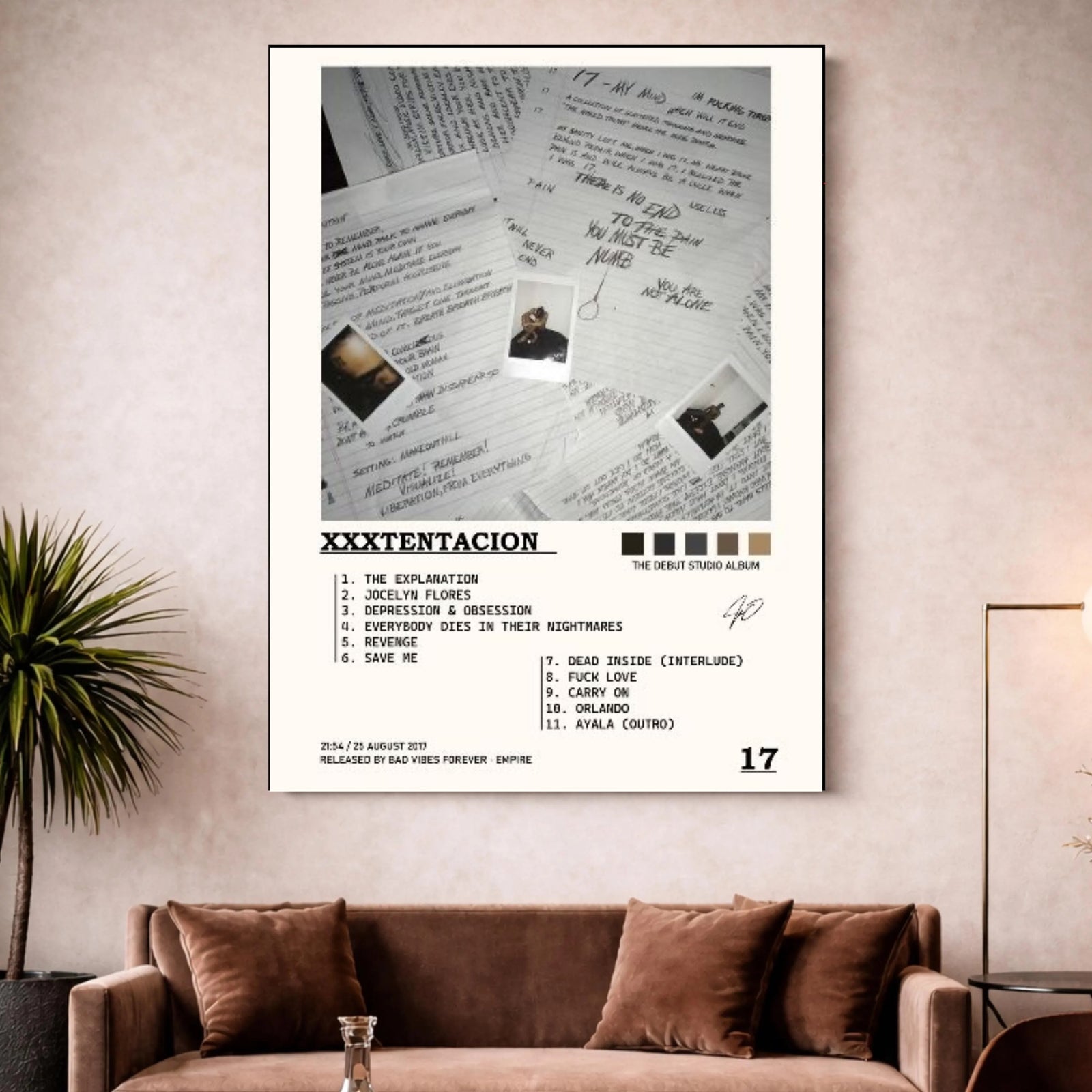 XXXTentacion XXXTENTACION 17  Notes & Tracklist album cover poster print wall art decor