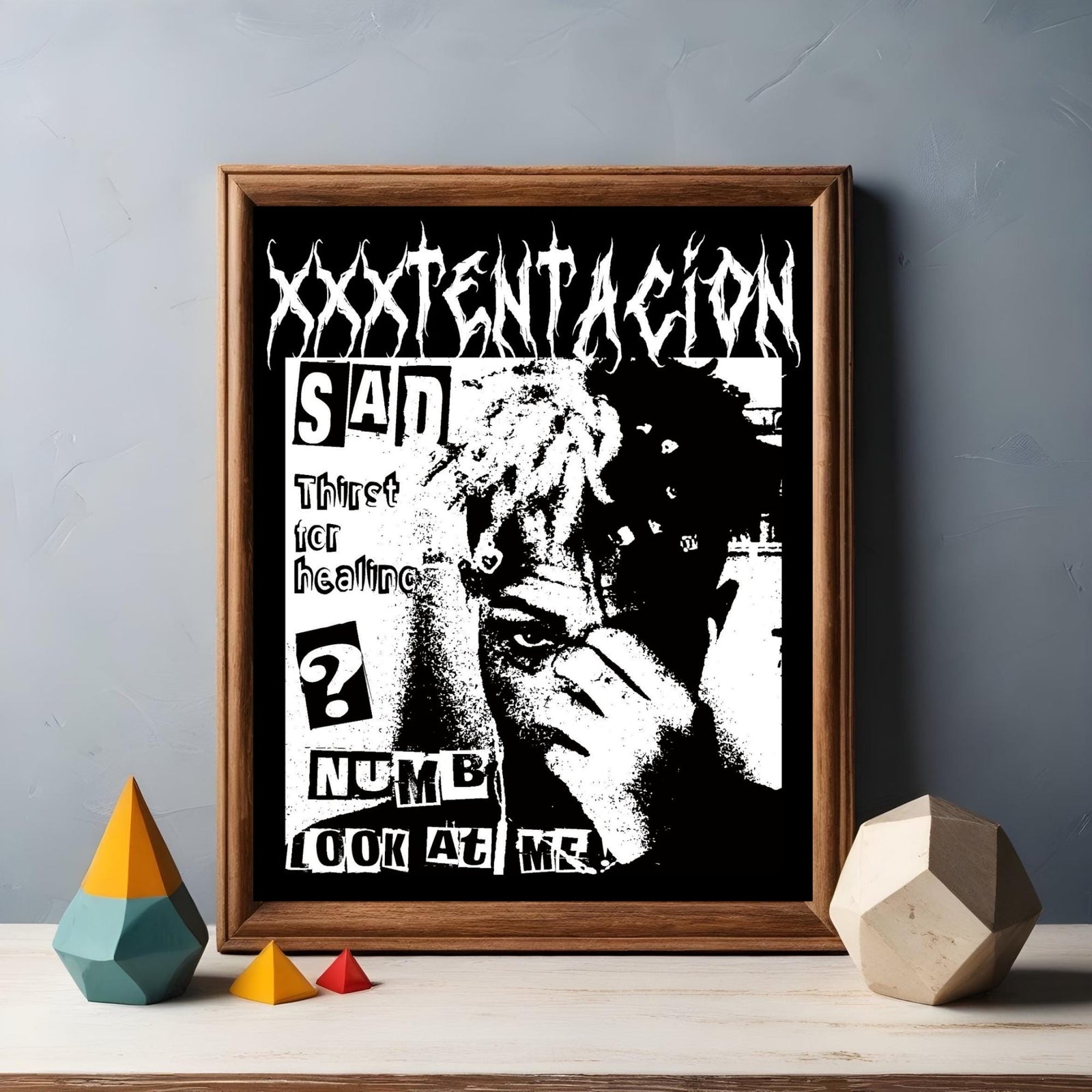 XXXTentacion XXXTENTACION SAD! & NUMB Grunge Collage album cover poster print wall art decor
