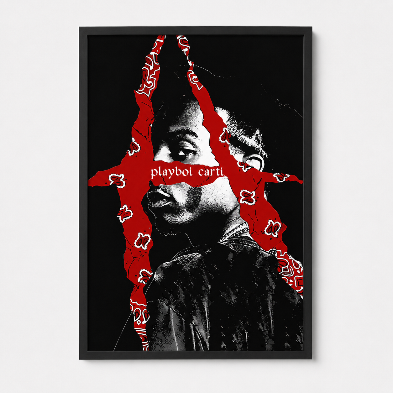 Плакат Playboi Carti "Red Bandana" | Настенный постер для спальни без рамки