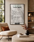 Justin Bieber Justice Receipt Style Poster | Waterproof Non-Woven Fabric Wall Art Print poster wall art print room decor