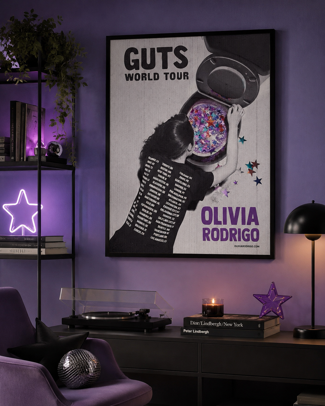 Olivia Rodrigo GUTS World Tour | Unframed Bedroom album cover poster print wall art decor