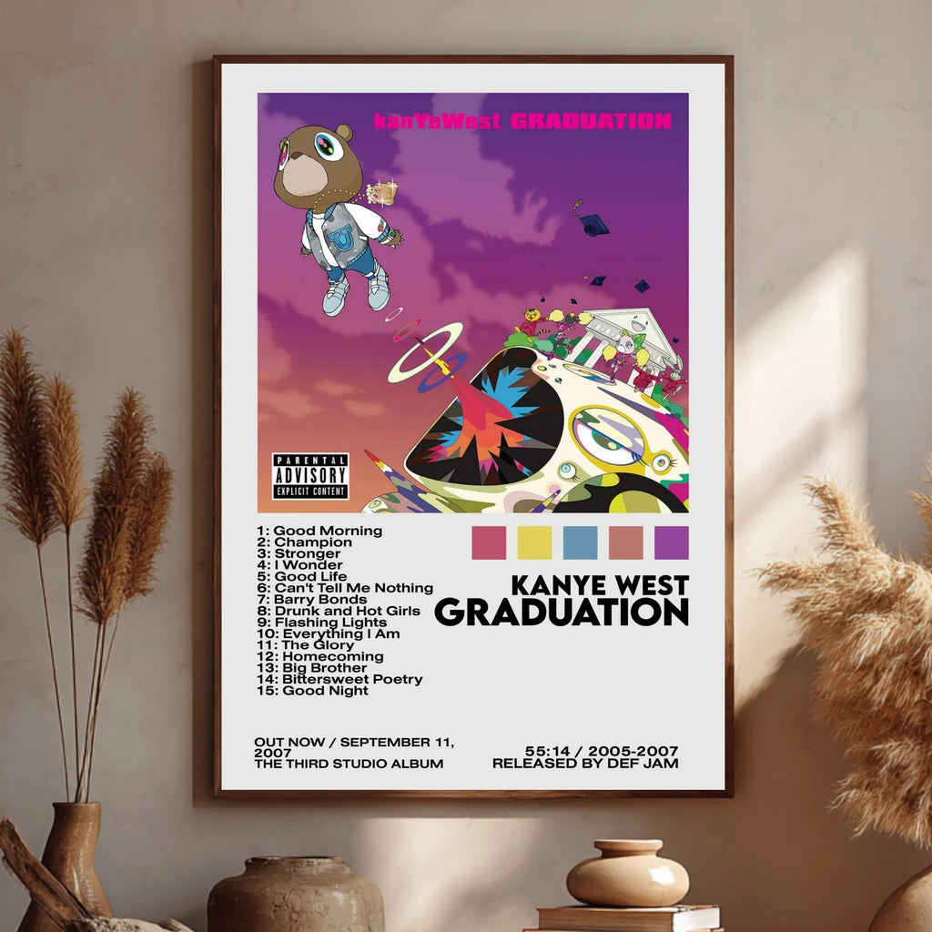 Kanye West Graduation Tracklist Wall Art Brick Edition album cover poster print wall art decor