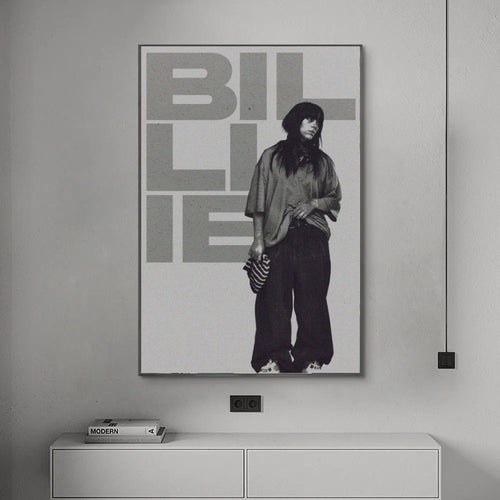 Billie Eilish Minimalist Typography Portrait album cover poster print wall art decor