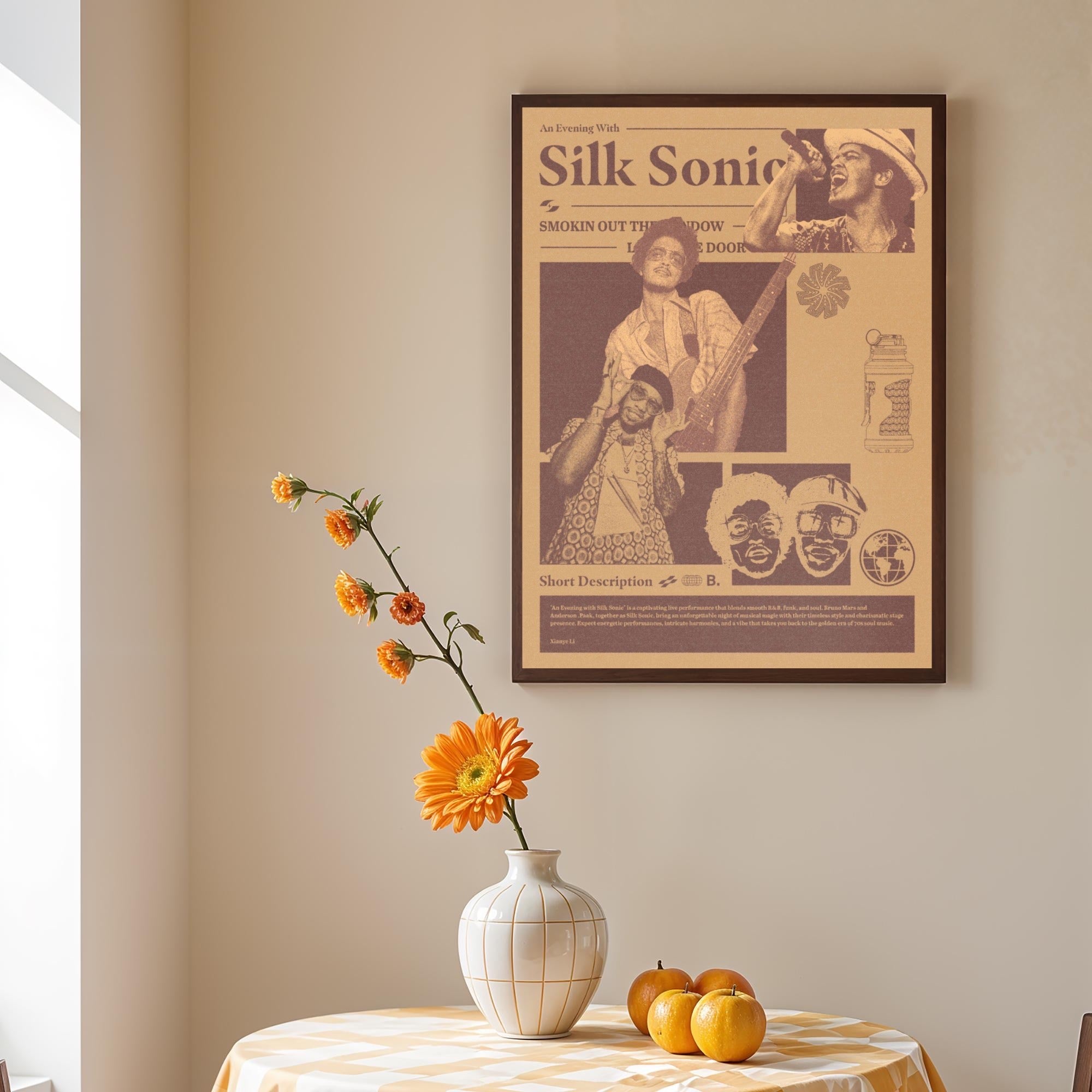 Bruno Mars Silk Sonic Newspaper Wall Art poster wall art print room decor