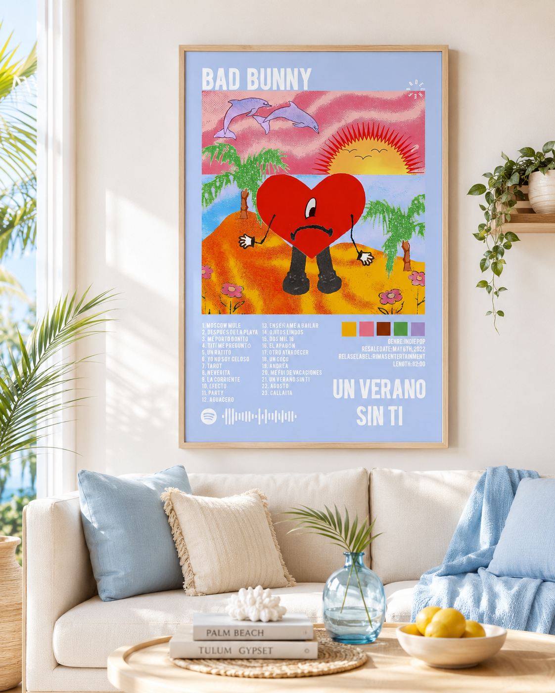 Bad Bunny Un Verano Sin Ti Blue Edition | Unframed Bedroom album cover poster print wall art decor