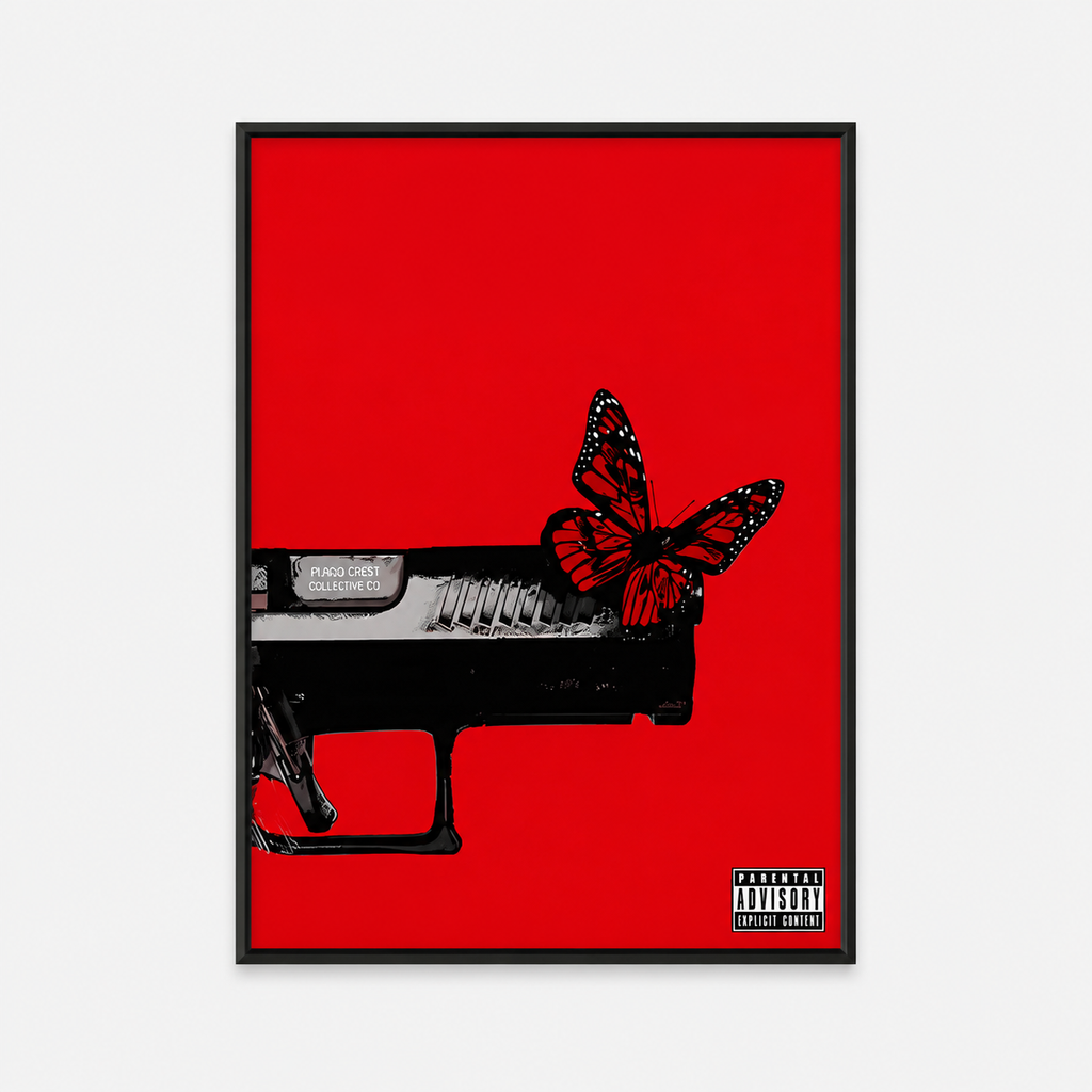 Playboi Carti Red Butterfly  | Unframed Bedroom Wall Art album cover poster print wall art decor