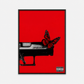 Playboi Carti Red Butterfly Poster | Unframed Bedroom Wall Art