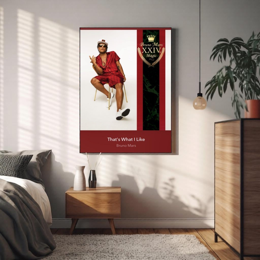 Bruno Mars Thats What I Like Wall Art Print album cover poster print wall art decor