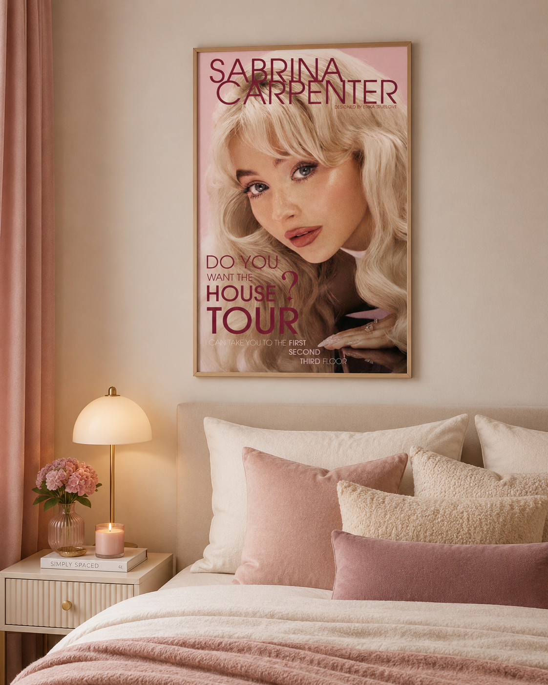 Sabrina Carpenter House Tour | Unframed Bedroom album cover poster print wall art decor