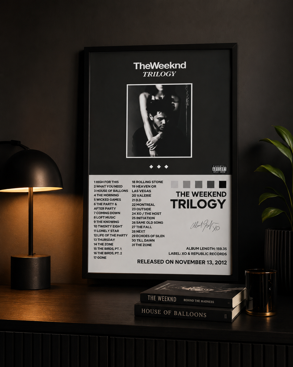 The Weeknd Trilogy Wall Art Print - Premium Canvas , Music  Decor album cover poster print wall art decor