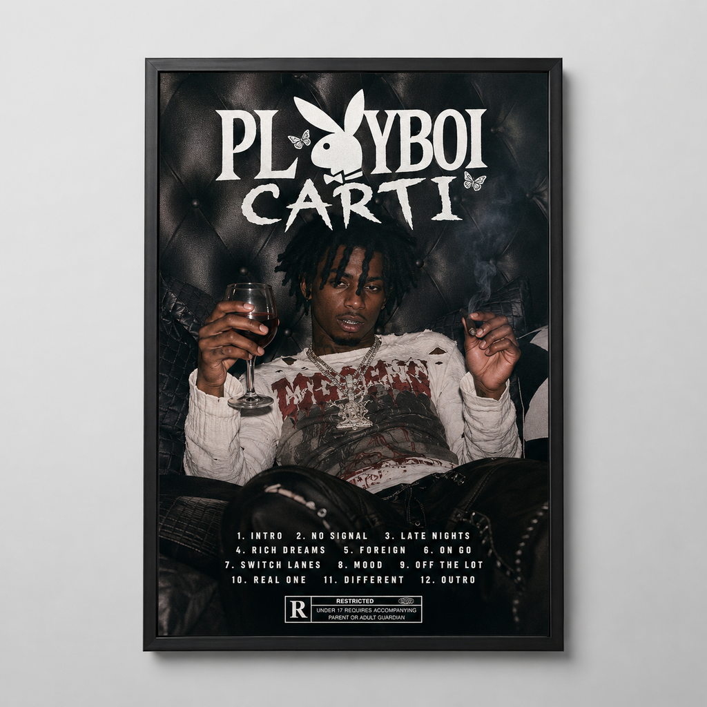 Playboi Carti Dark Tracklist  | Unframed Bedroom Wall Art album cover poster print wall art decor
