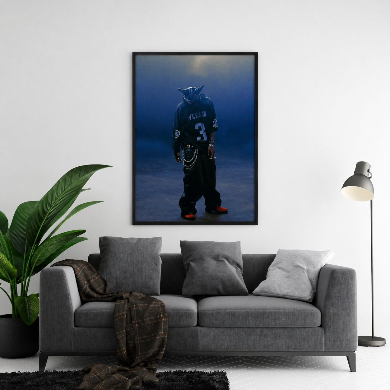 Playboi Carti Blue Dark Portrait | Unframed Bedroom album cover poster print wall art decor