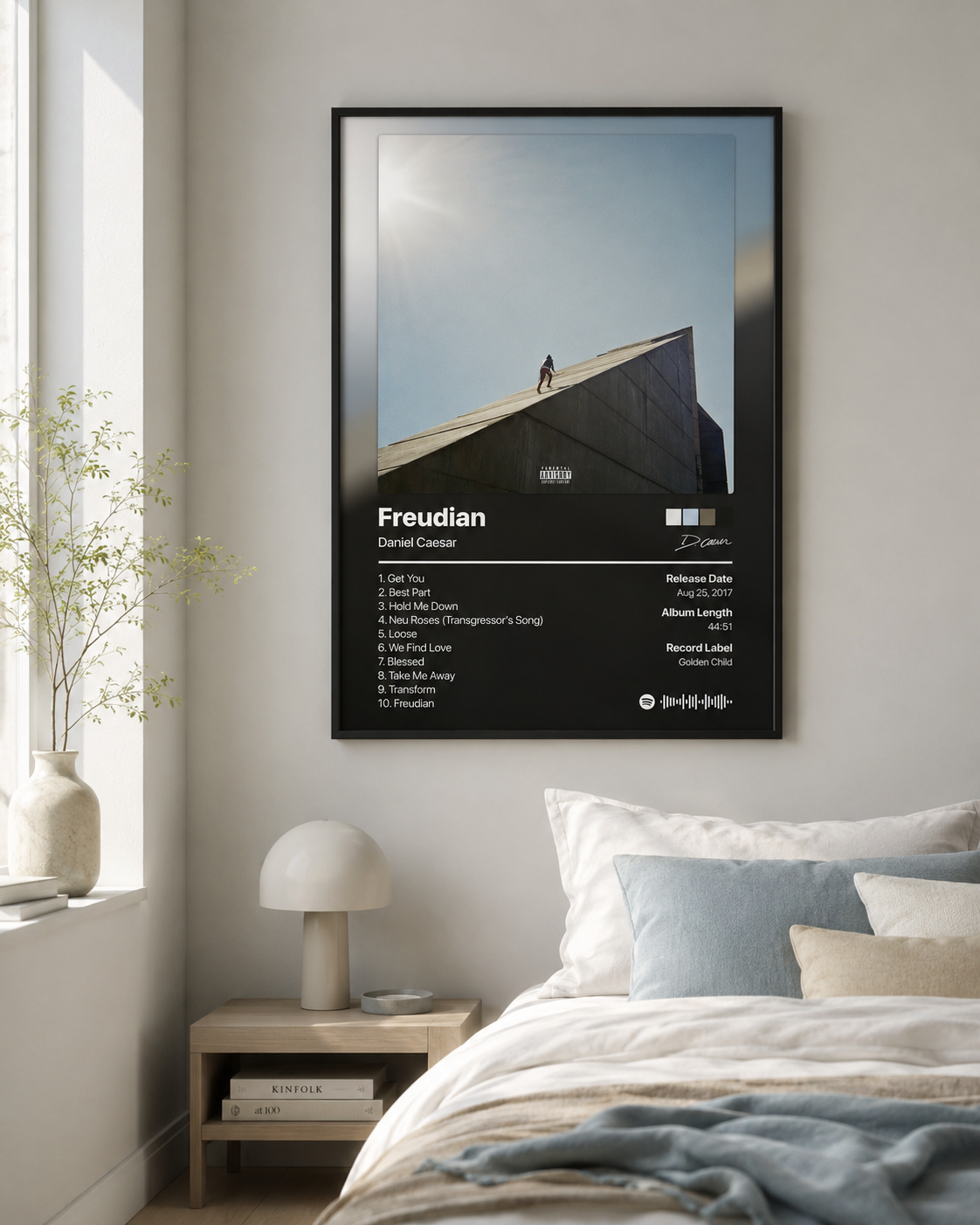 Daniel Caesar Freudian Tracklist Poster | Unframed Bedroom Wall Art