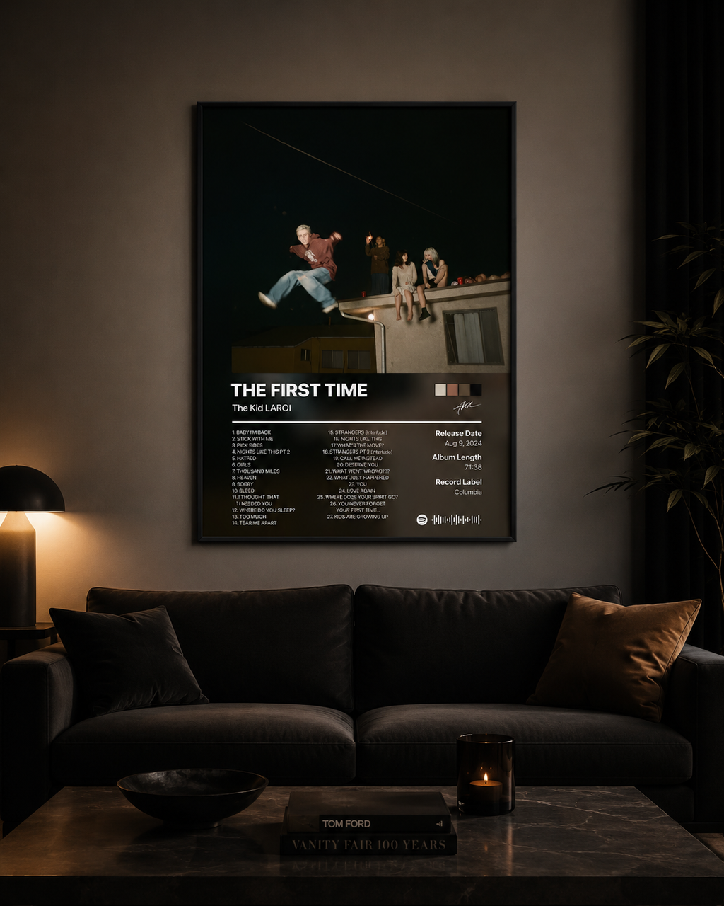 The Kid LAROI The First Time Tracklist  | Unframed Bedroom Wall Art album cover poster print wall art decor