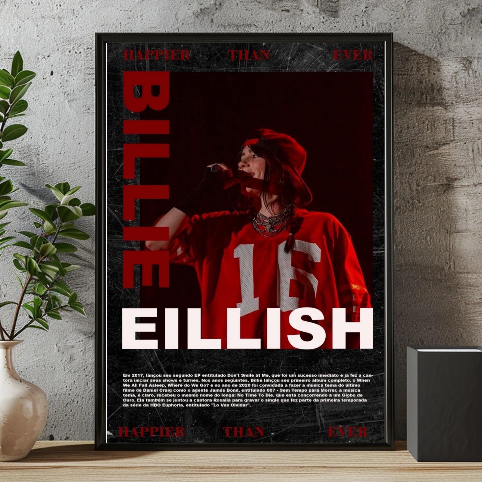 Billie Eilish Happier Than Ever Concert  Non-woven Home Decor album cover poster print wall art decor
