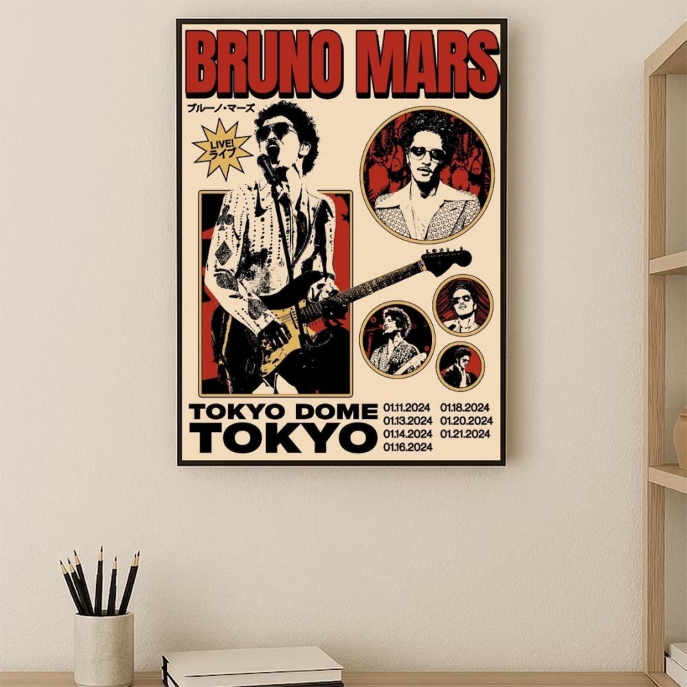 Bruno Mars Tokyo Dome Concert  Wall Art album cover poster print wall art decor