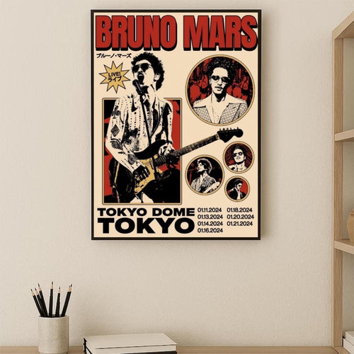 Bruno Mars Tokyo Dome Concert album cover poster print wall art decor