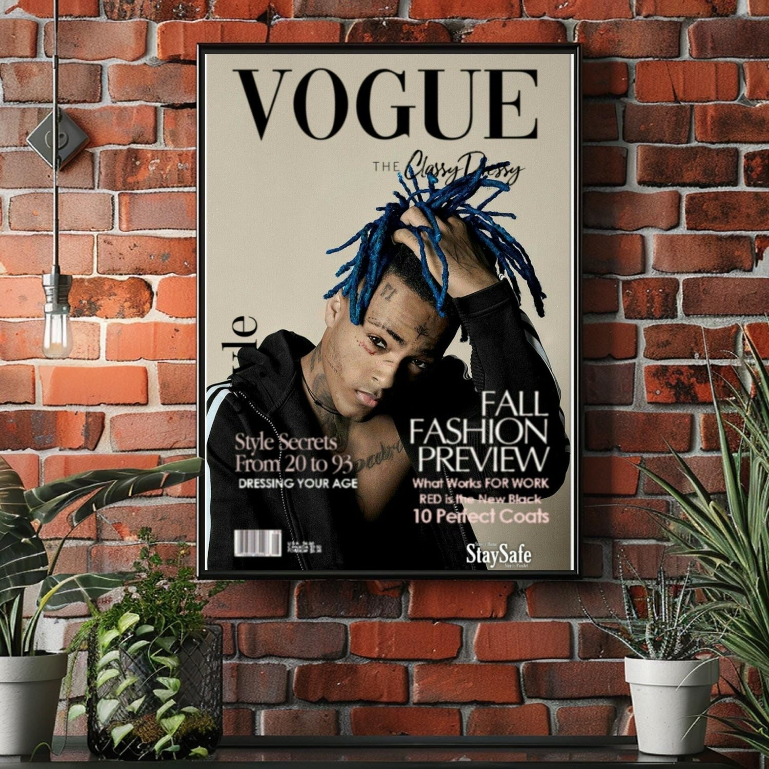 XXXTentacion XXXTENTACION VOGUE Magazine Style Fashion album cover poster print wall art decor
