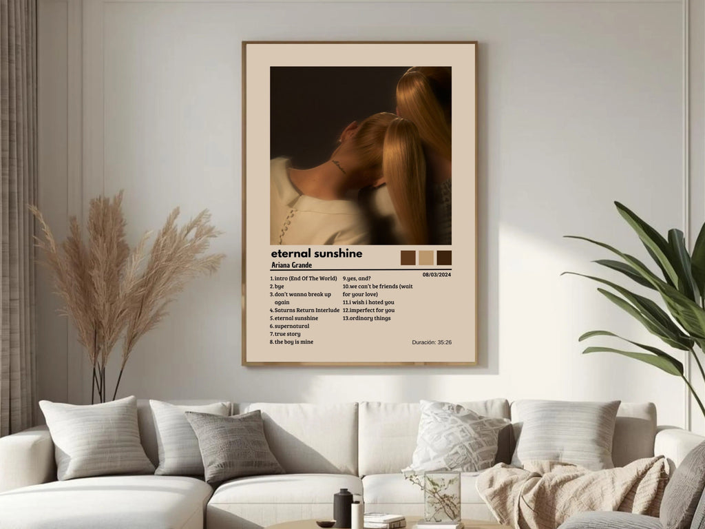 Ariana Grande Eternal Sunshine Minimalist   - Cream album cover poster print wall art decor
