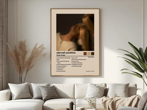 Ariana Grande Eternal Sunshine Tracklist  | Cream Version | Unframed Bedroom album cover poster print wall art decor