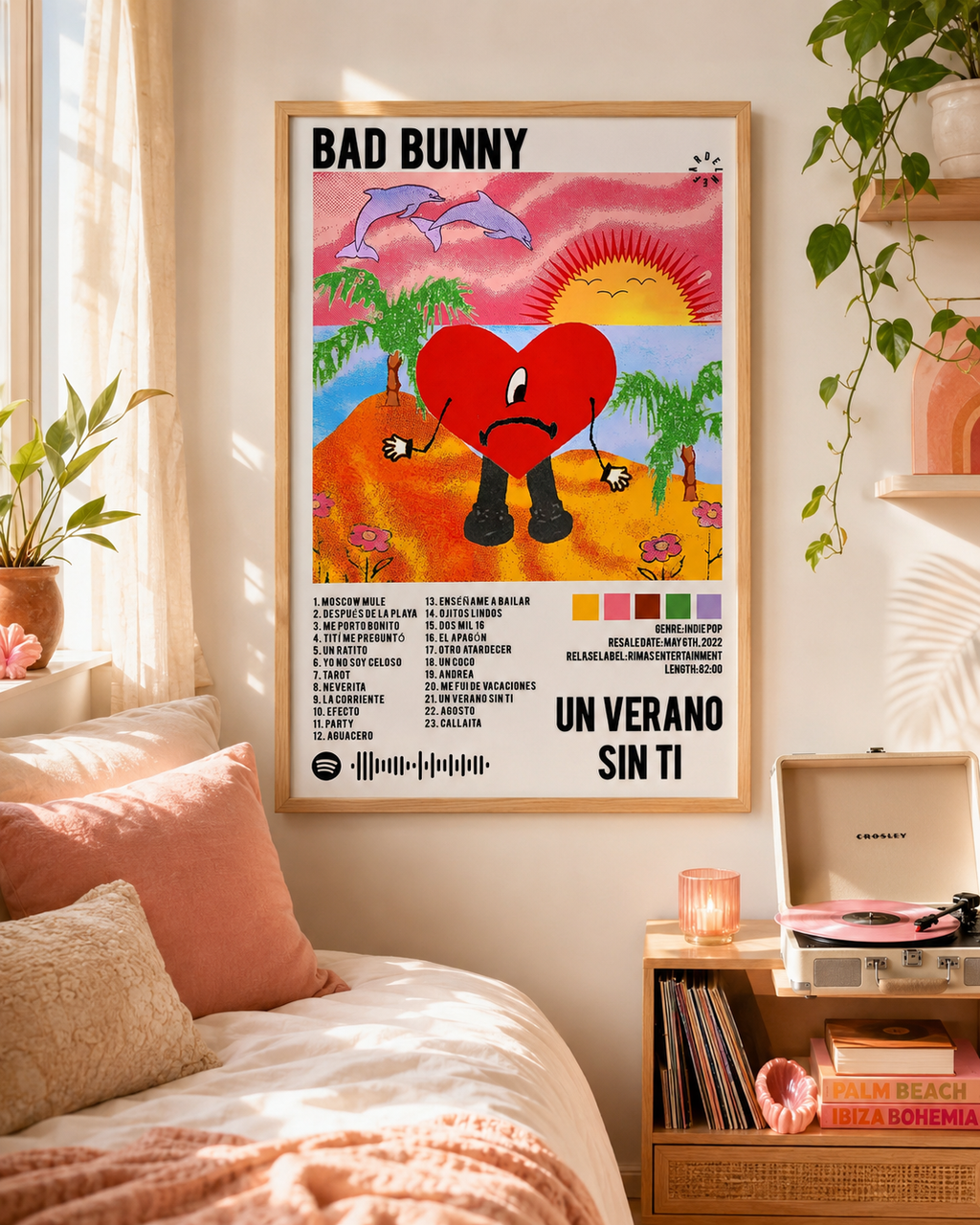 Bad Bunny Un Verano Sin Ti White Edition  | Unframed Bedroom Wall Art album cover poster print wall art decor