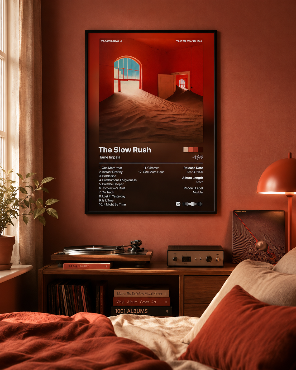 Tame Impala The Slow Rush Tracklist Poster | Unframed Bedroom Wall Art