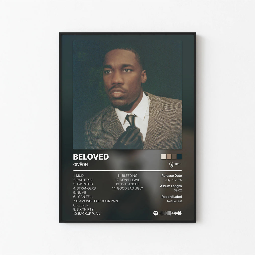 GIVĒON BELOVED Tracklist  | Unframed Bedroom Wall Art album cover poster print wall art decor