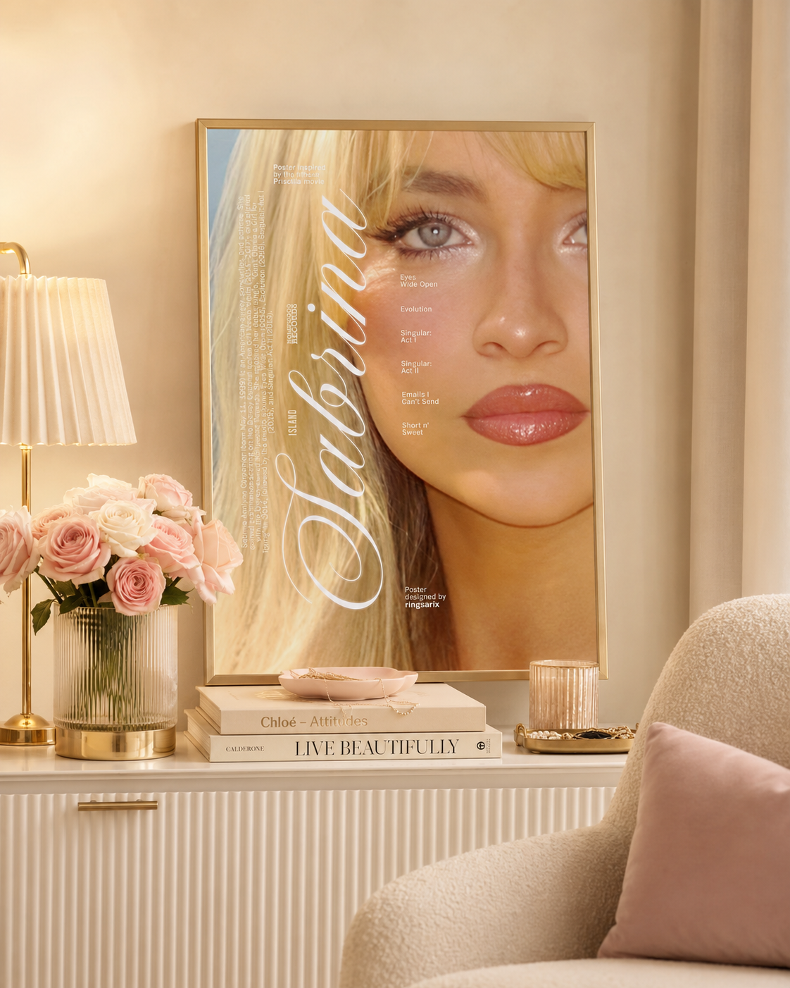 Sabrina Carpenter Close-Up Portrait | Unframed Bedroom album cover poster print wall art decor