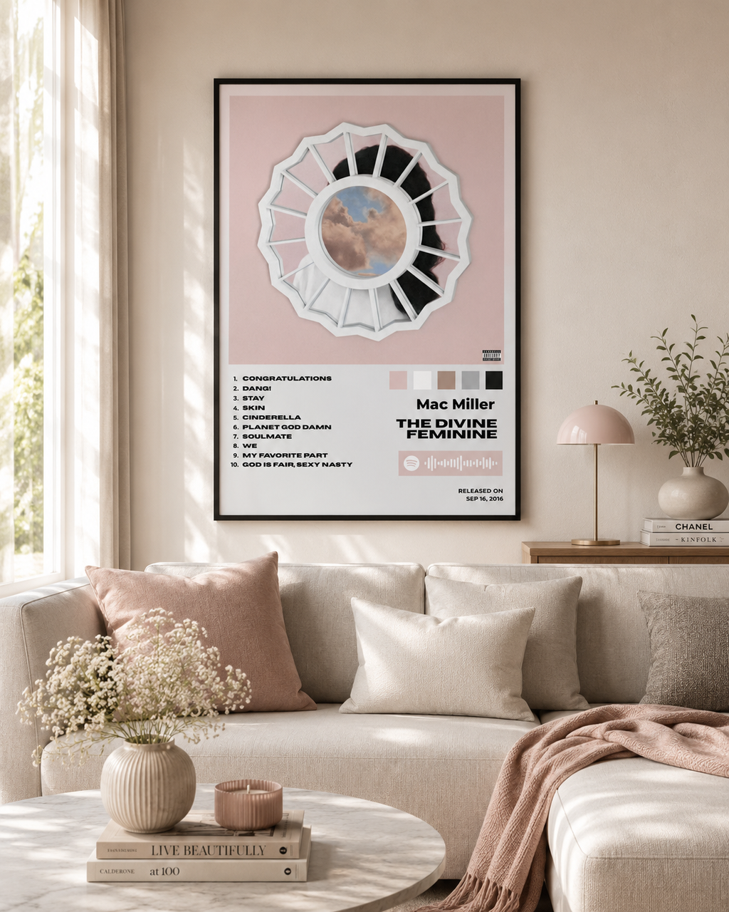 Mac Miller The Divine Feminine Tracklist  | Unframed Bedroom Wall Art album cover poster print wall art decor
