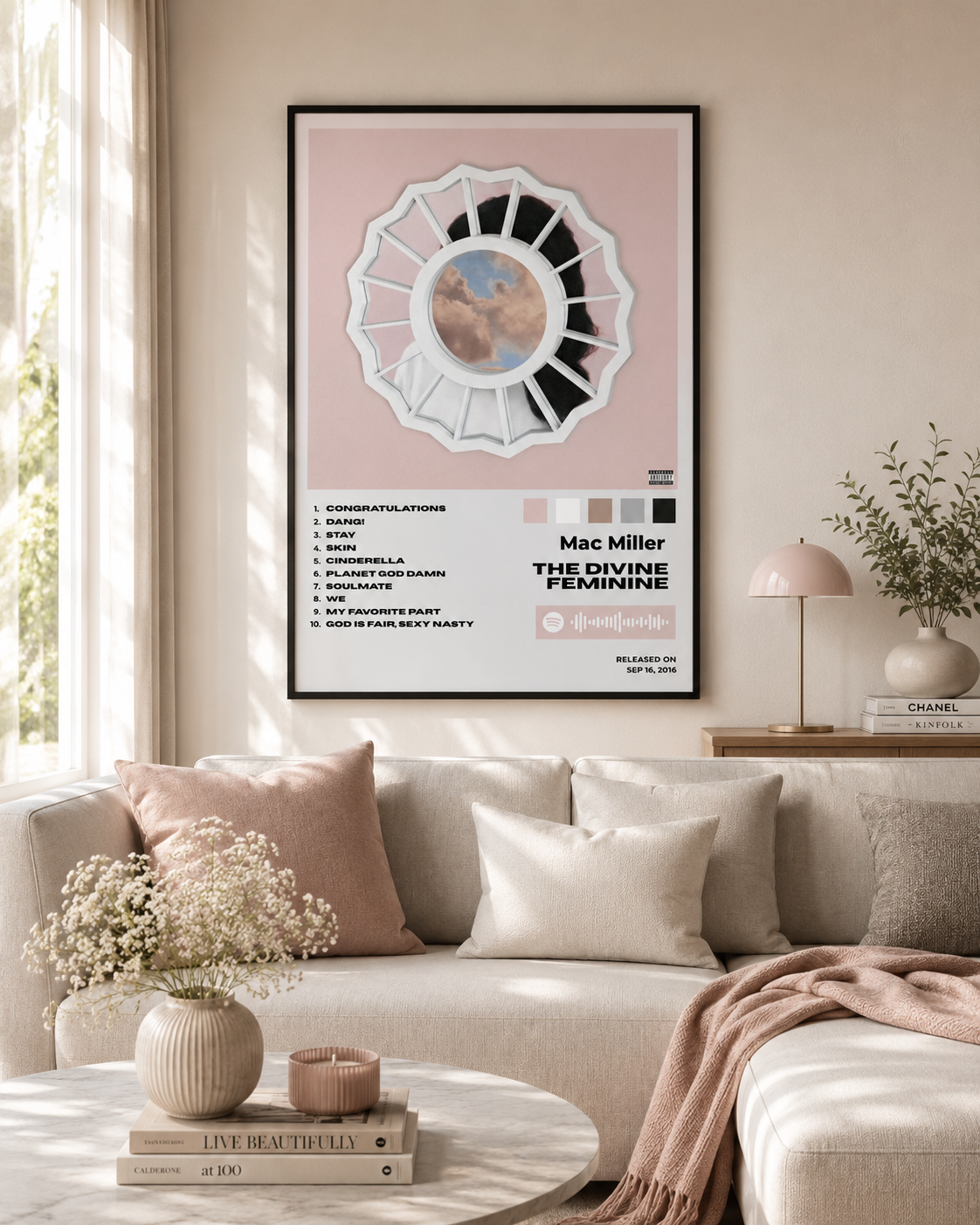 Mac Miller The Divine Feminine Tracklist | Unframed Bedroom album cover poster print wall art decor